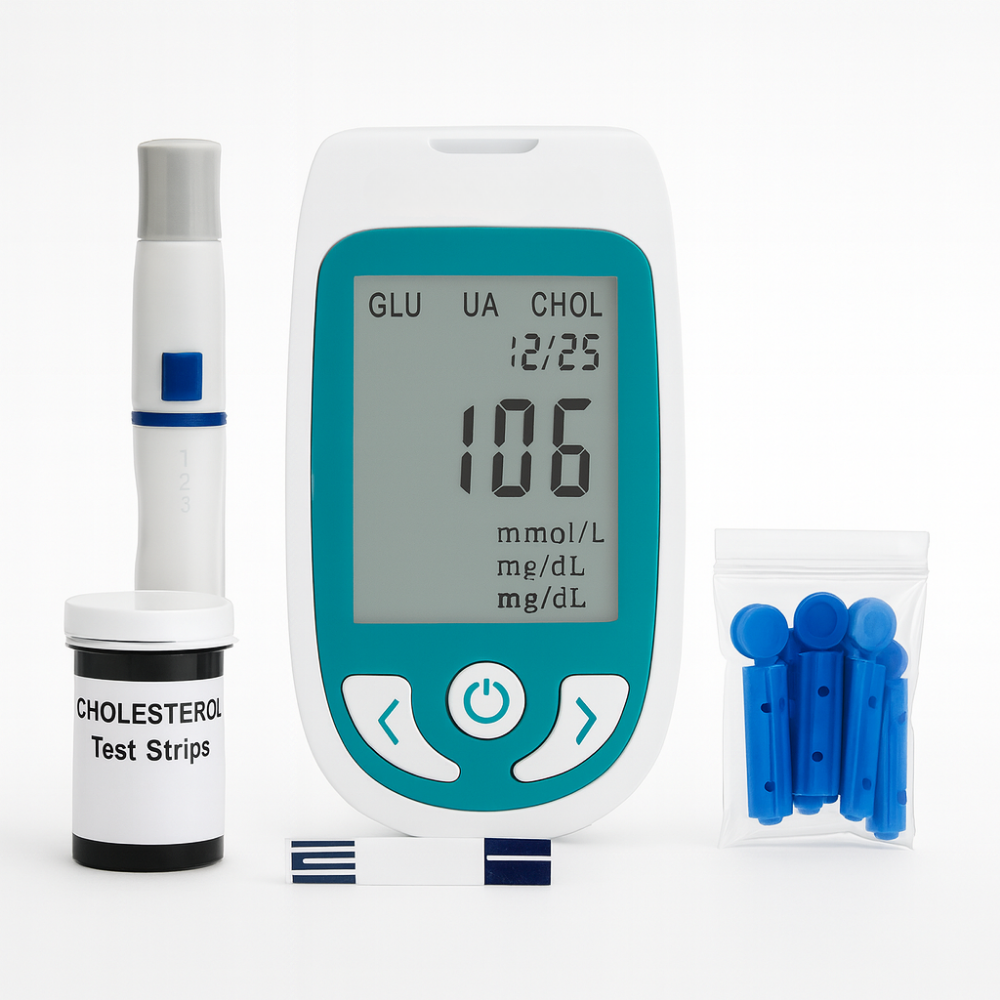 Heim-Blutzucker- und Cholesterin-Testkit mit LCD-Anzeige | Temsk