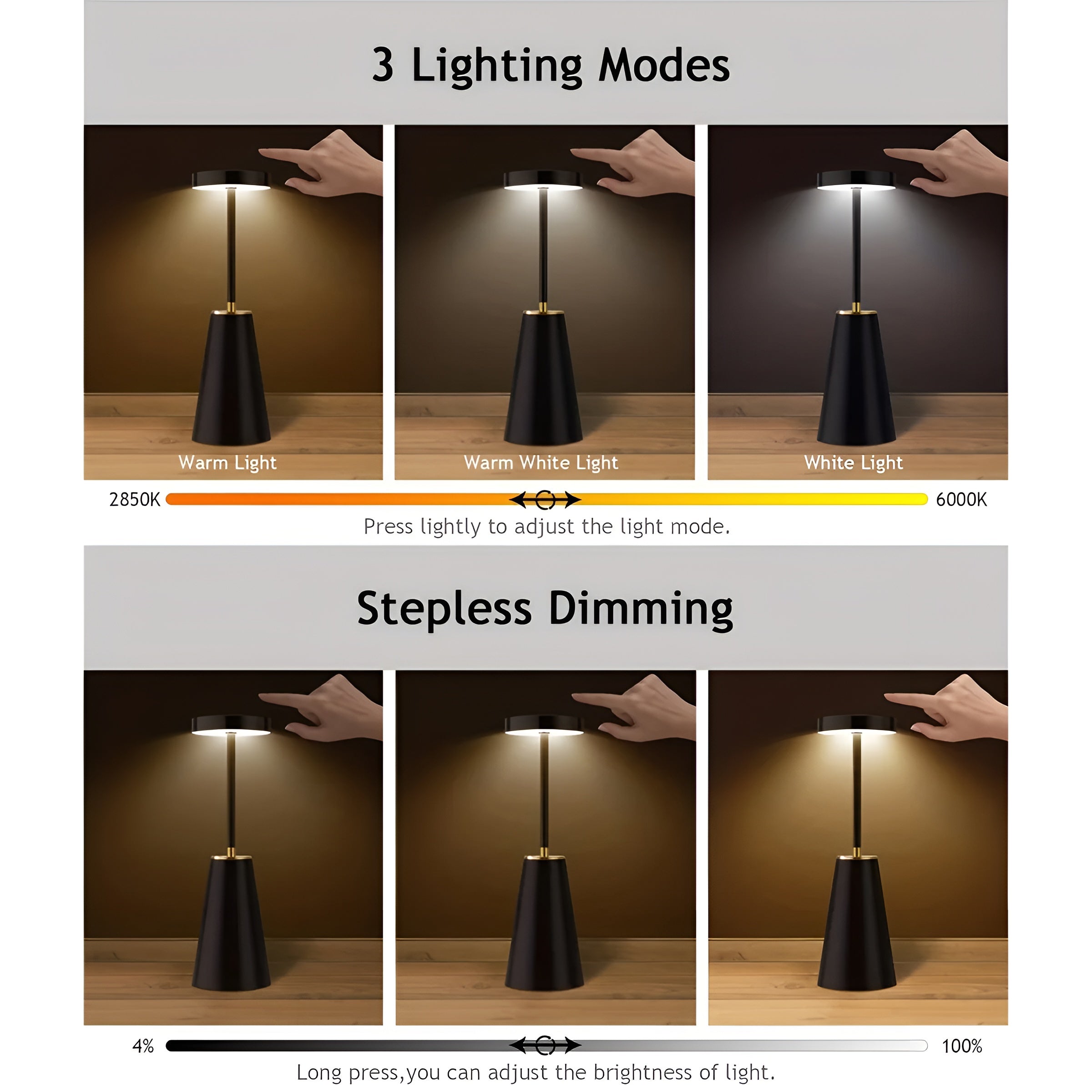 Sleek Lamp Cordless Table Lamp Rechargeable Table Lamp | Temsk