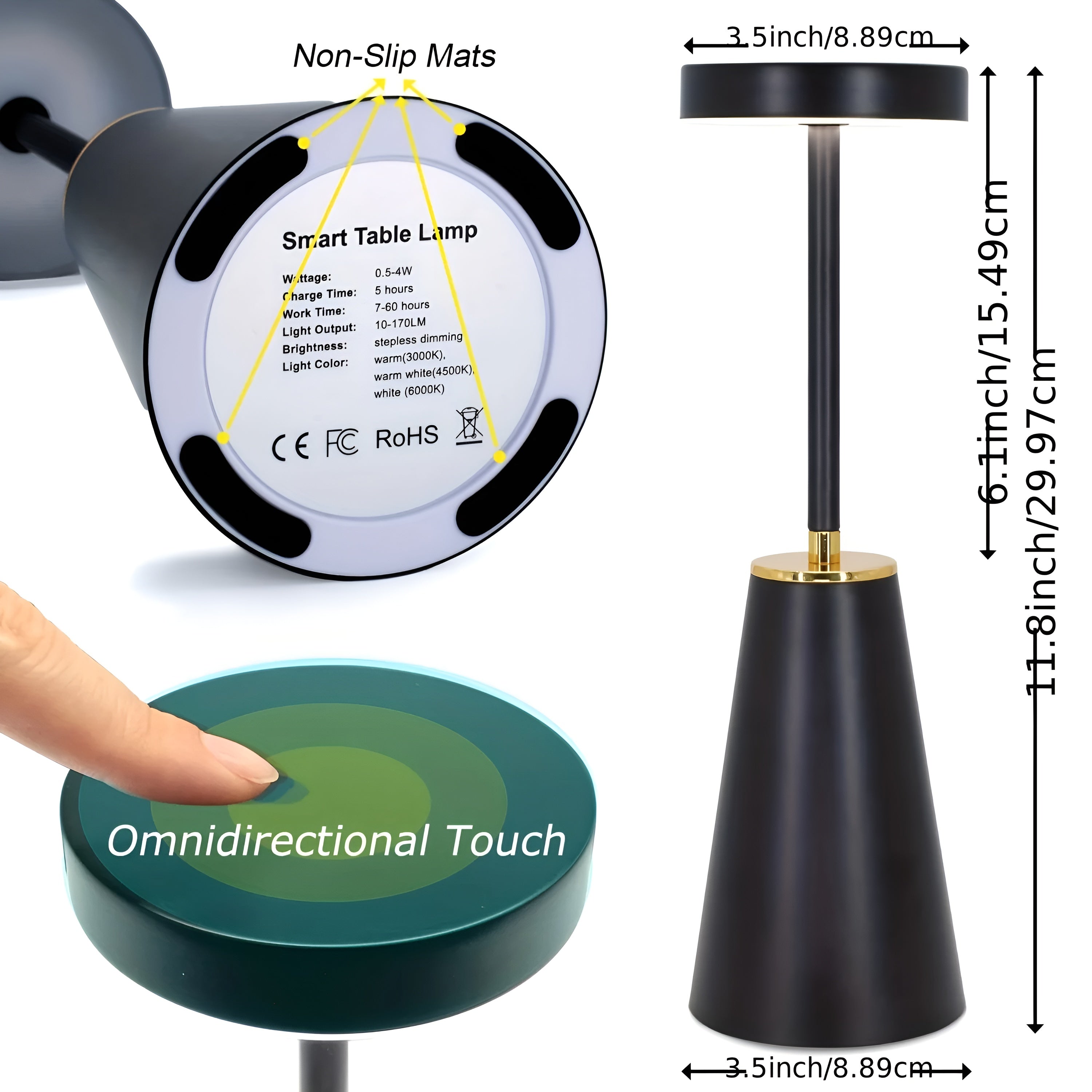 Sleek Lamp Cordless Table Lamp Rechargeable Table Lamp | Temsk