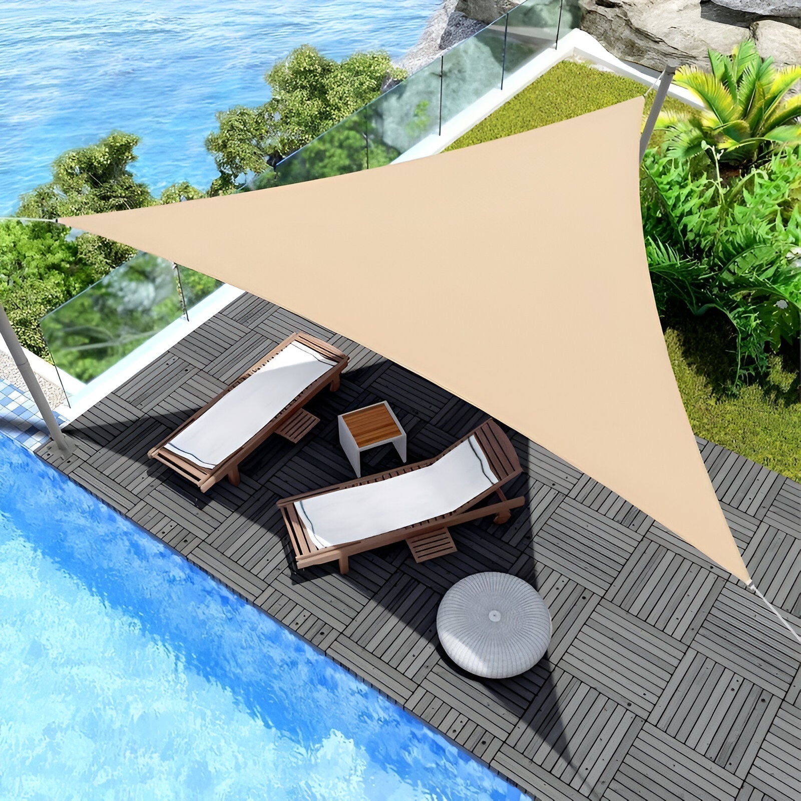 TriBlocker wasserdichtes Sonnensegel mit dreieckigem UV-Schutzdesign | Temsk