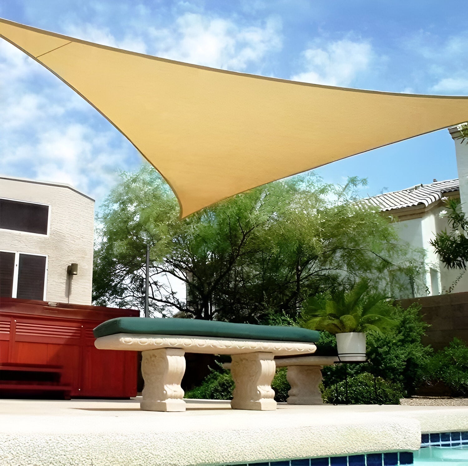 TriBlocker wasserdichtes Sonnensegel mit dreieckigem UV-Schutzdesign | Temsk
