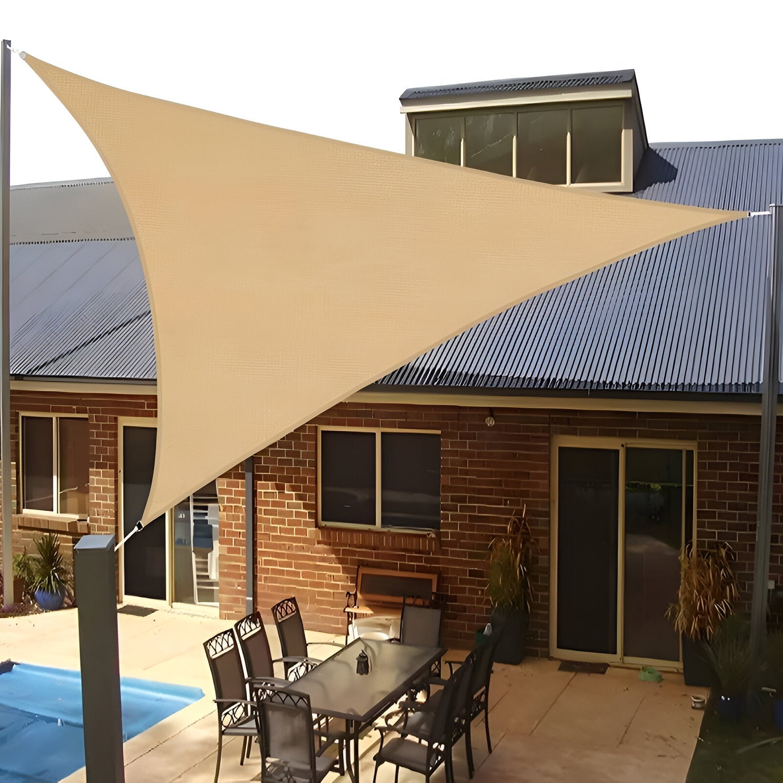 TriBlocker wasserdichtes Sonnensegel mit dreieckigem UV-Schutzdesign | Temsk