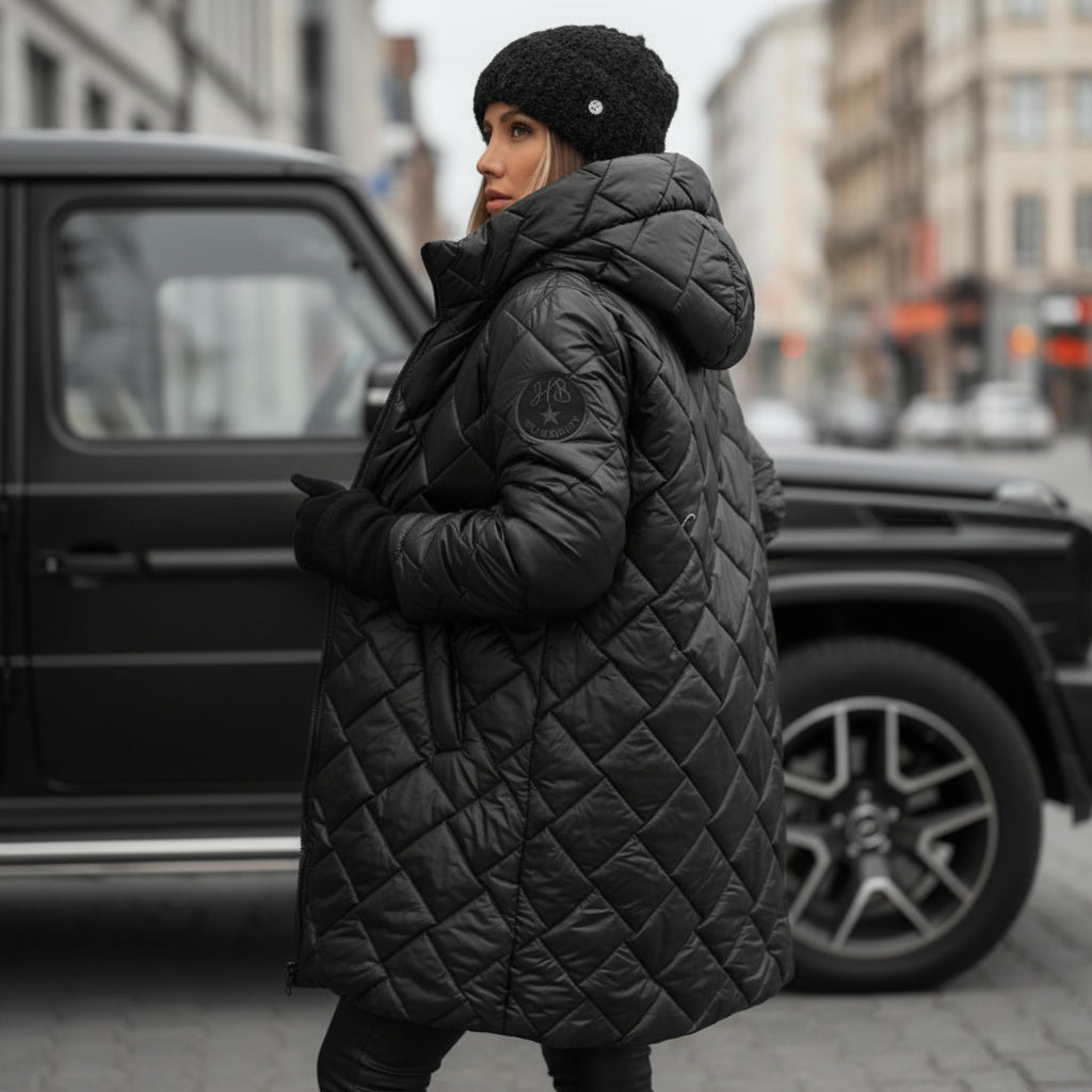 Warm Quilted Jacket With Hood For Cold Weather Style | Temsk