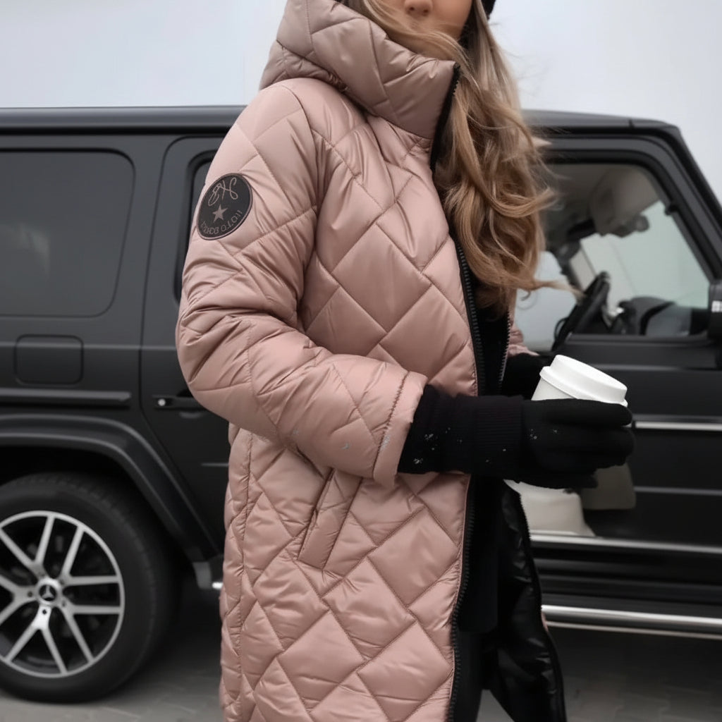 Warm Quilted Jacket With Hood For Cold Weather Style | Temsk