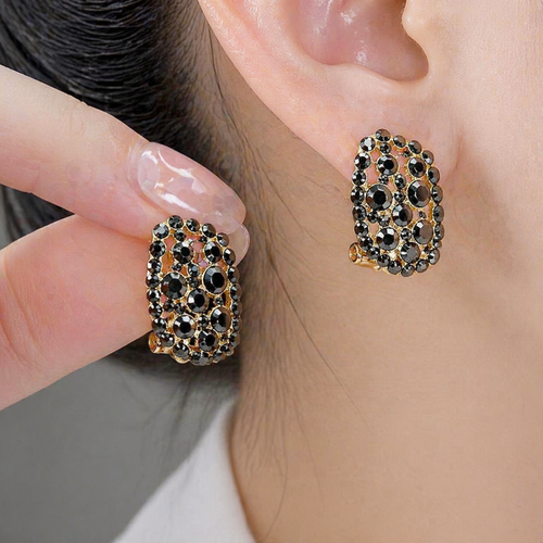 Diamond Look Sterling Hoop Earrings For Mother's Day Temsk