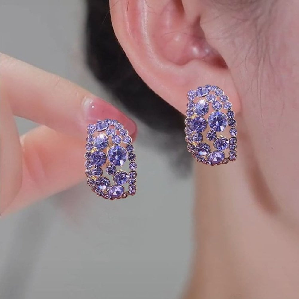 Diamond Look Hoop Earrings In Sterling Alloy For Mothers Day | Temsk