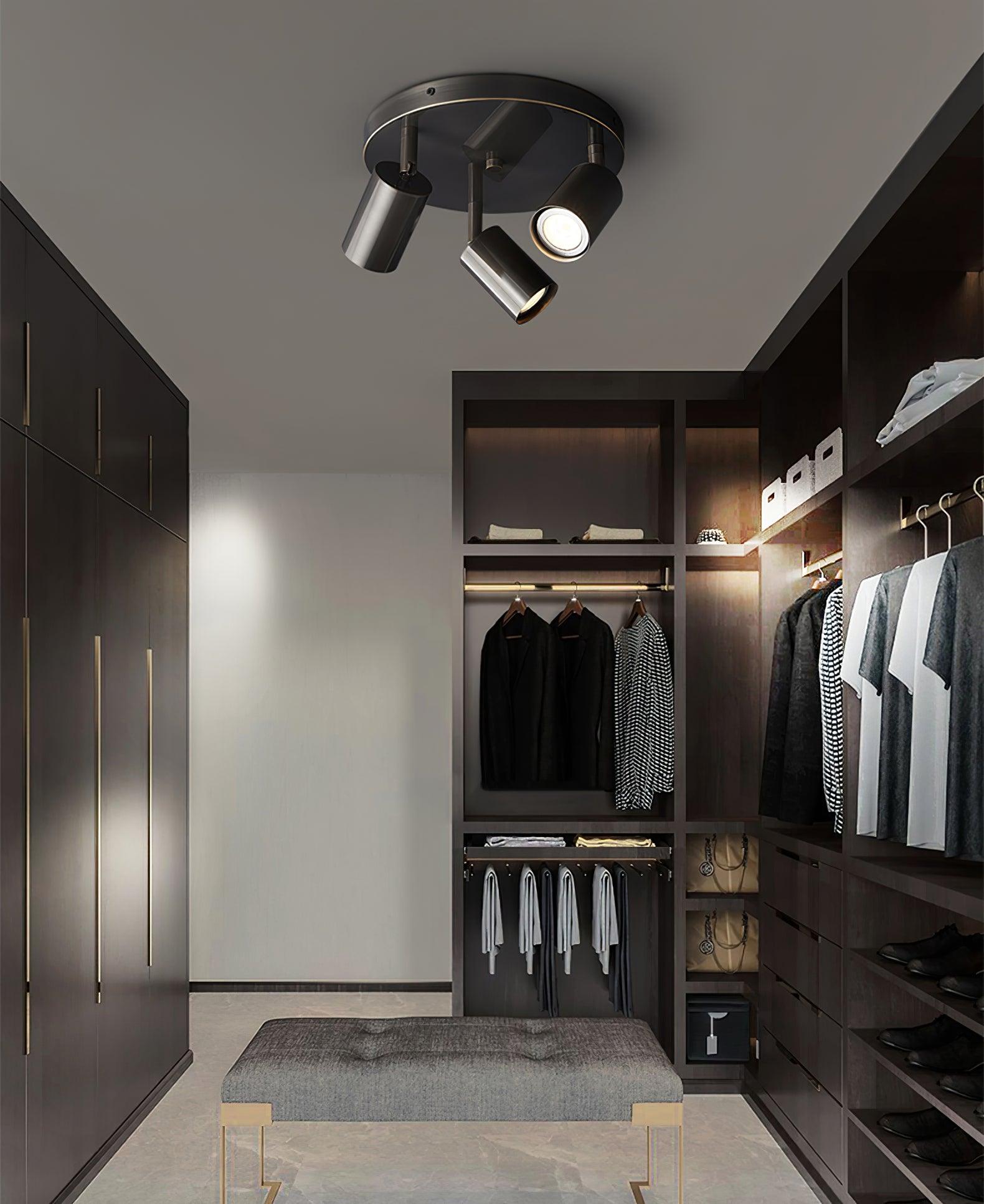Industrial Copper Black Ceiling Chandelier With Brass Finish 3 Or 5 GU10 Lights | Temsk