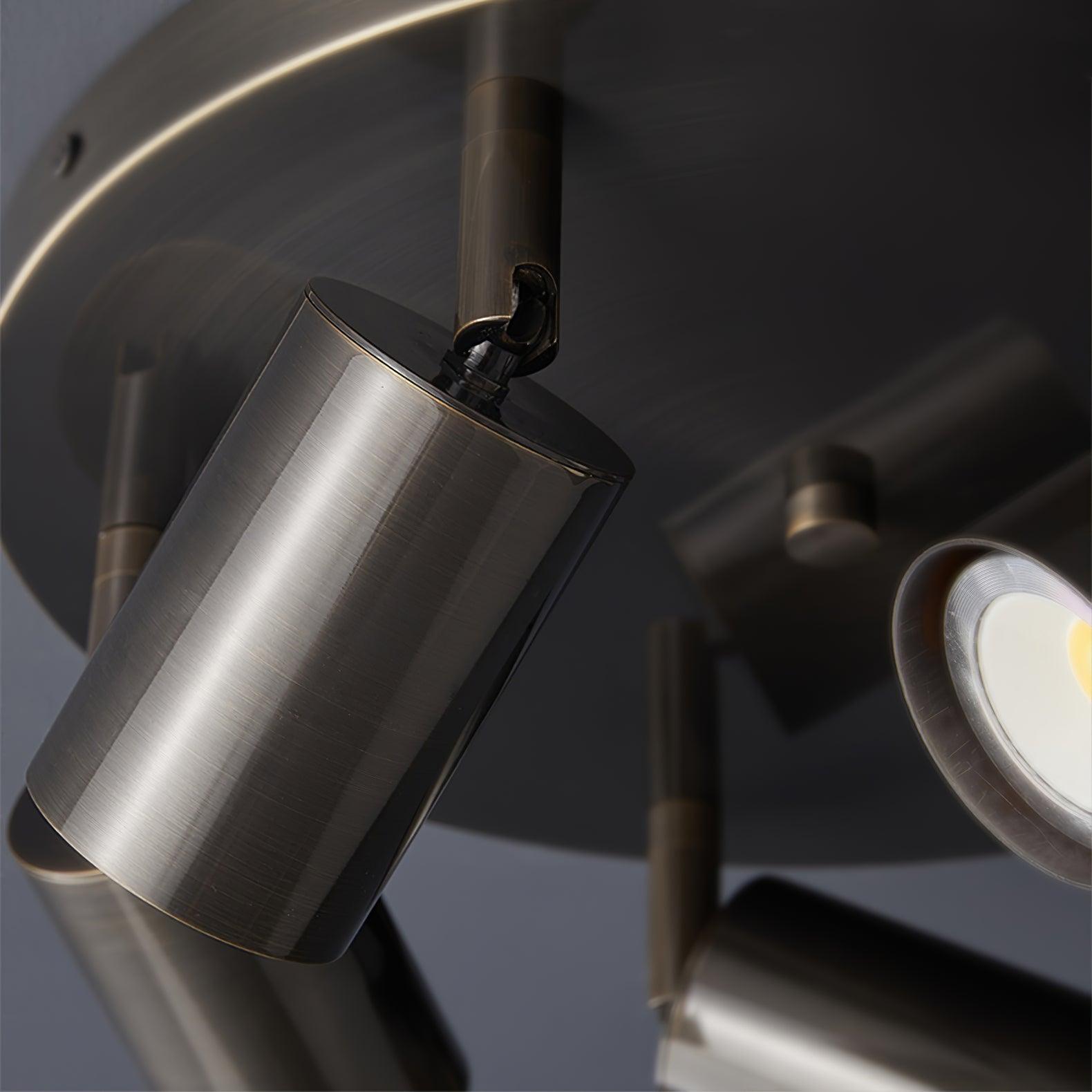 Industrial Copper Black Ceiling Chandelier With Brass Finish 3 Or 5 GU10 Lights | Temsk