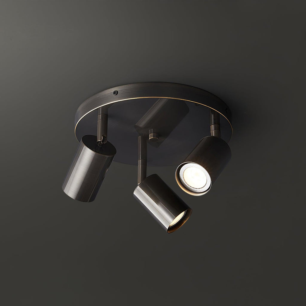 Industrial Copper Black Ceiling Chandelier With Brass Finish 3 Or 5 GU10 Lights | Temsk