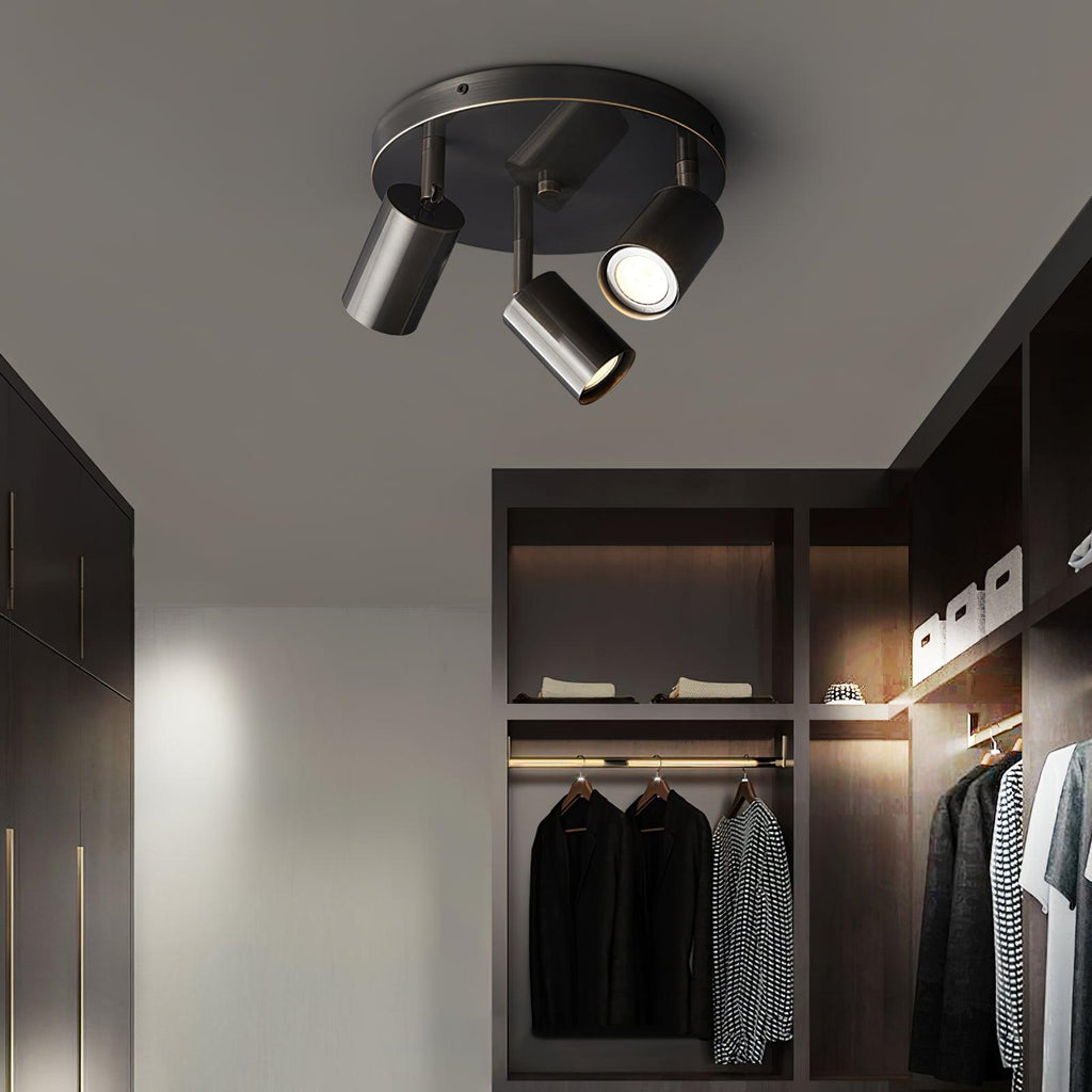Industrial Copper Black Ceiling Chandelier With Brass Finish 3 Or 5 GU10 Lights | Temsk
