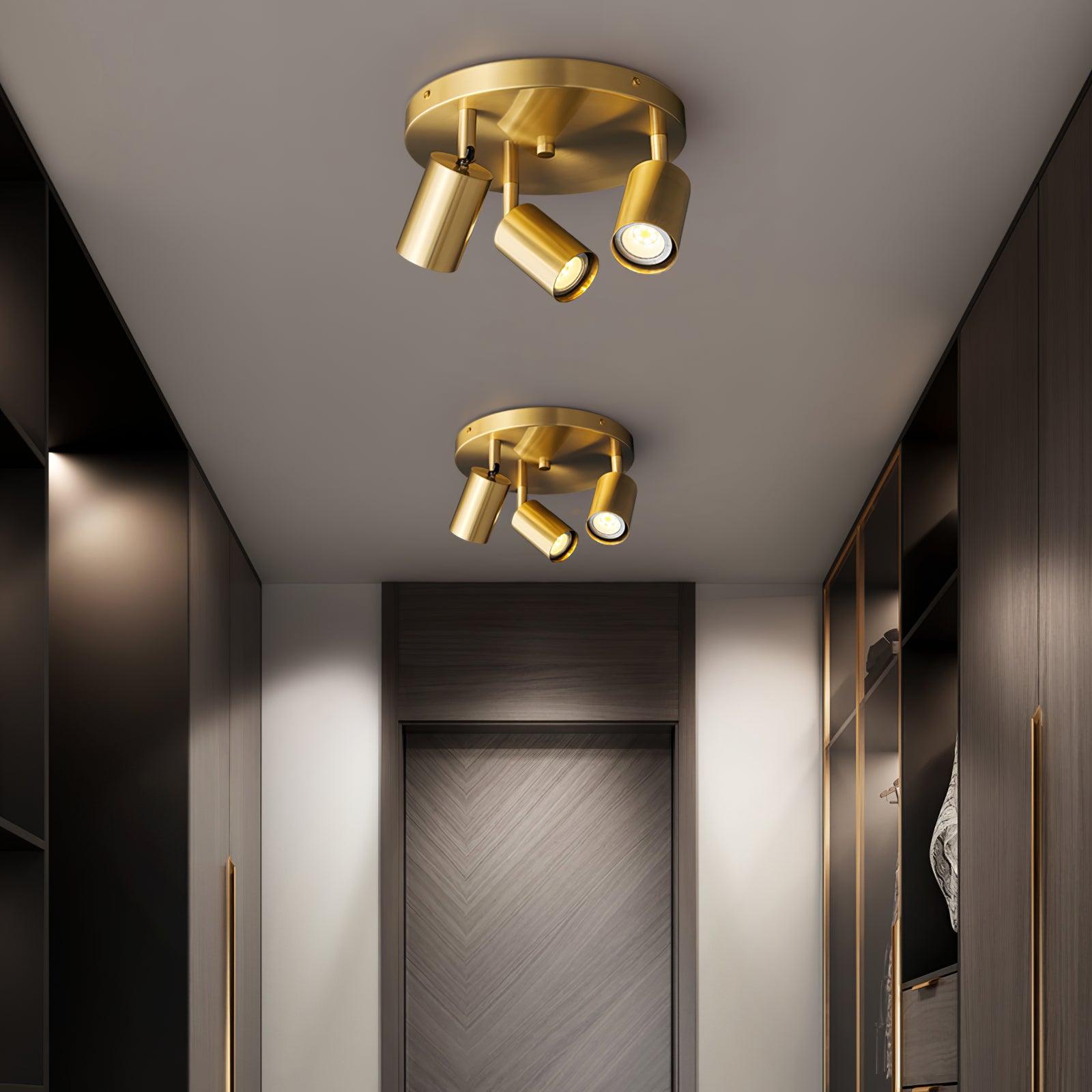 Industrial Copper Black Ceiling Chandelier With Brass Finish 3 Or 5 GU10 Lights | Temsk