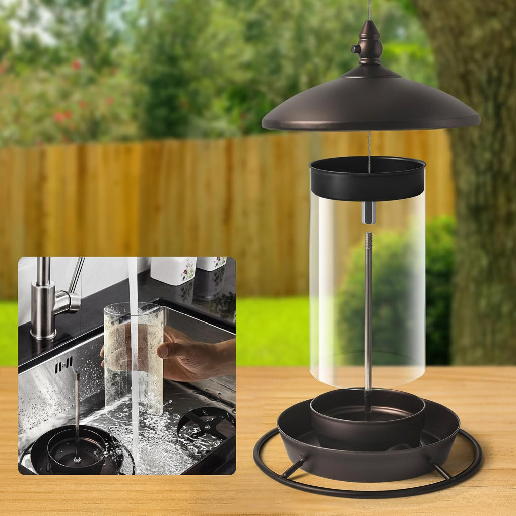 Sturdy Feeder For Birds Made Of Metal With All Around Perch And Easy Refilling | Temsk