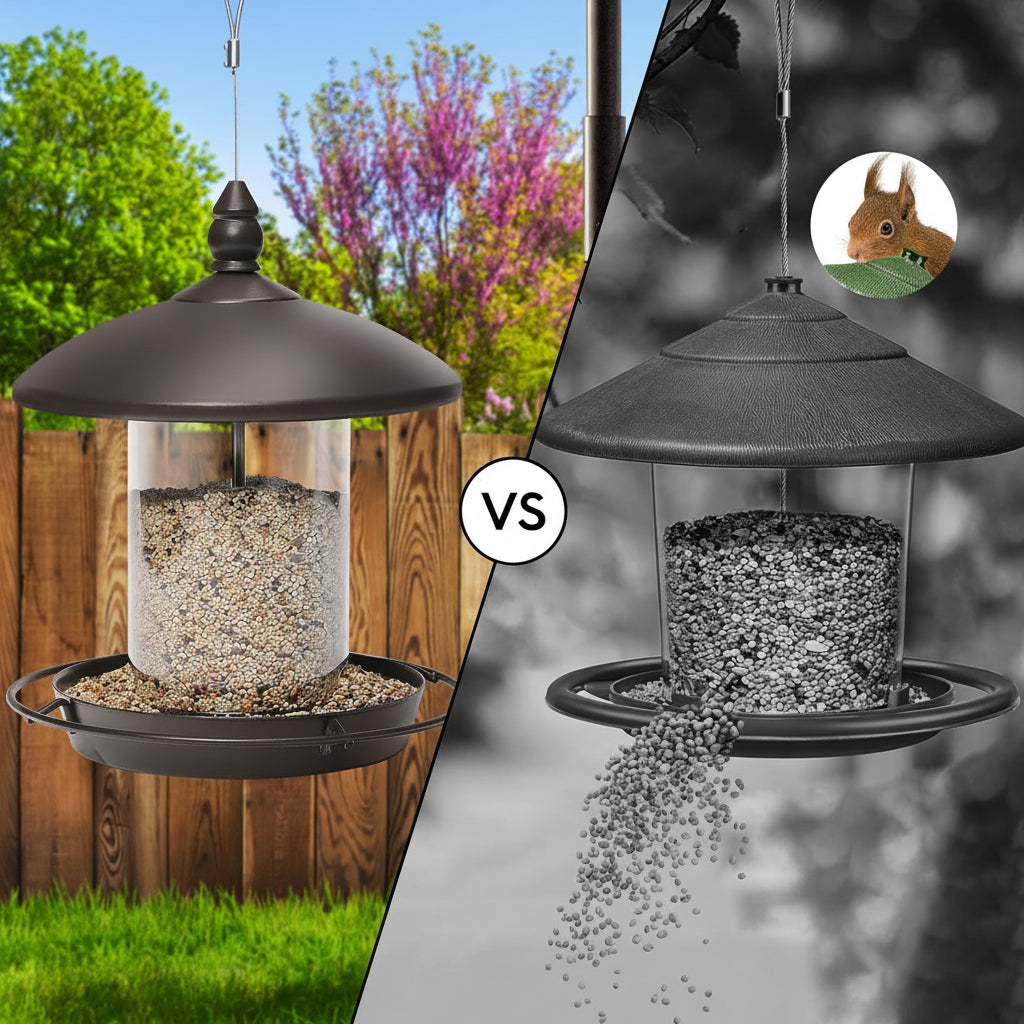 Sturdy Feeder For Birds Made Of Metal With All Around Perch And Easy Refilling | Temsk