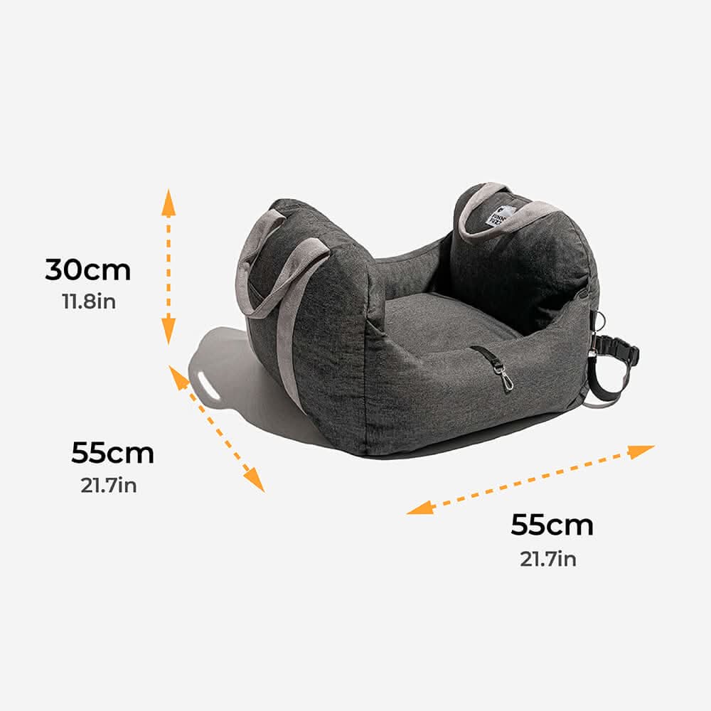 CozyTrail Dog Seat Bed With Safety Belt And Non Slip Base For Car And Home | Temsk