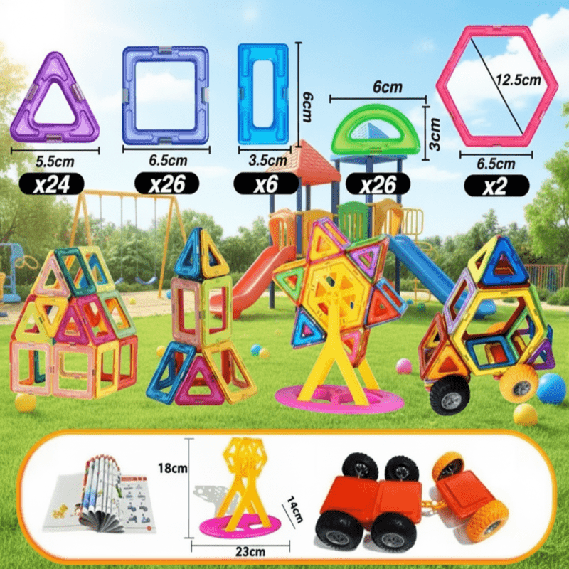 MagnoBuild Creative Magnetic Building Blocks For Kids | Temsk