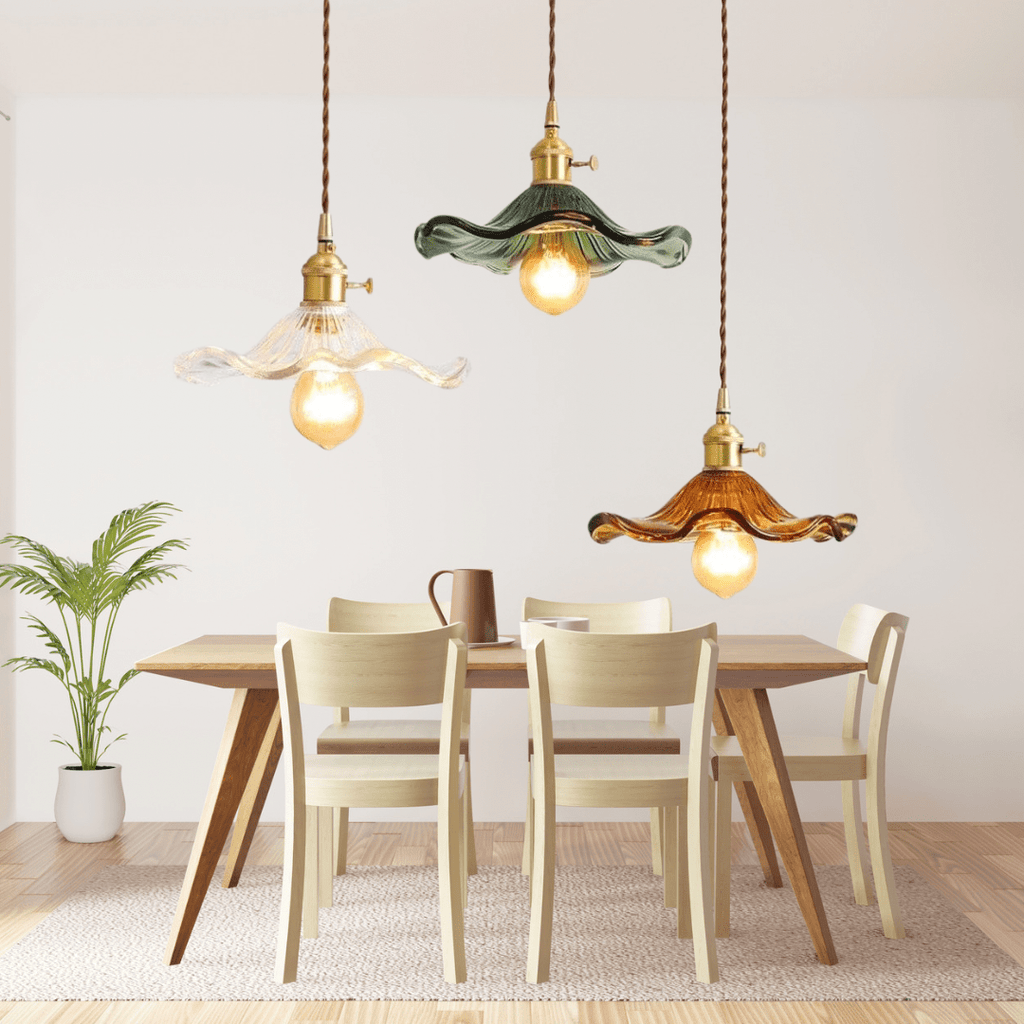 Lyra Glass Pendant Lights With Nordic Floral Motifs | Temsk