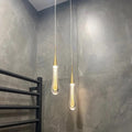 Auric Golden Droplet Pendant Lights with Crystal Finish | Temsk