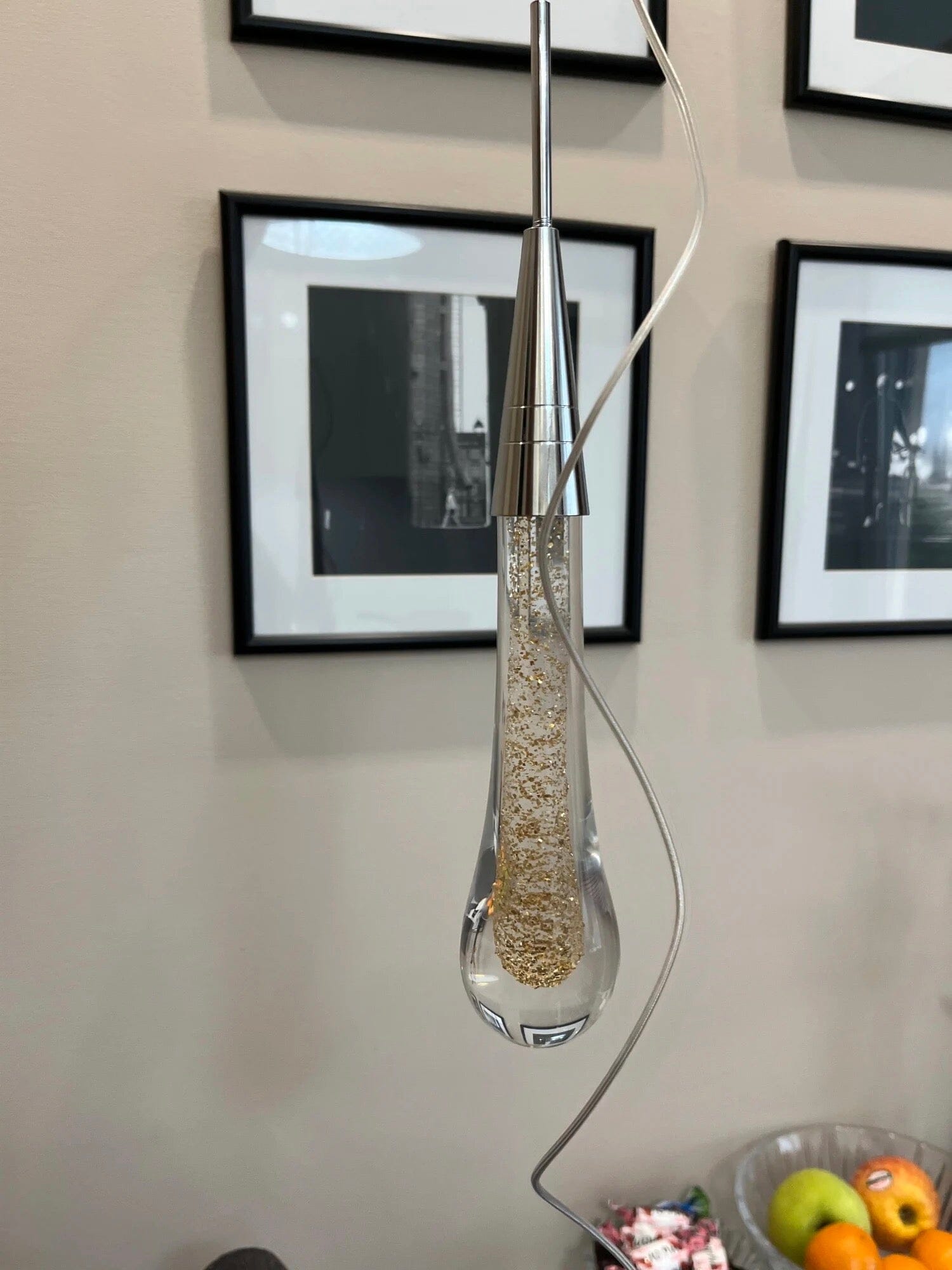 Auric Golden Droplet Pendant Lights with Crystal Finish | Temsk