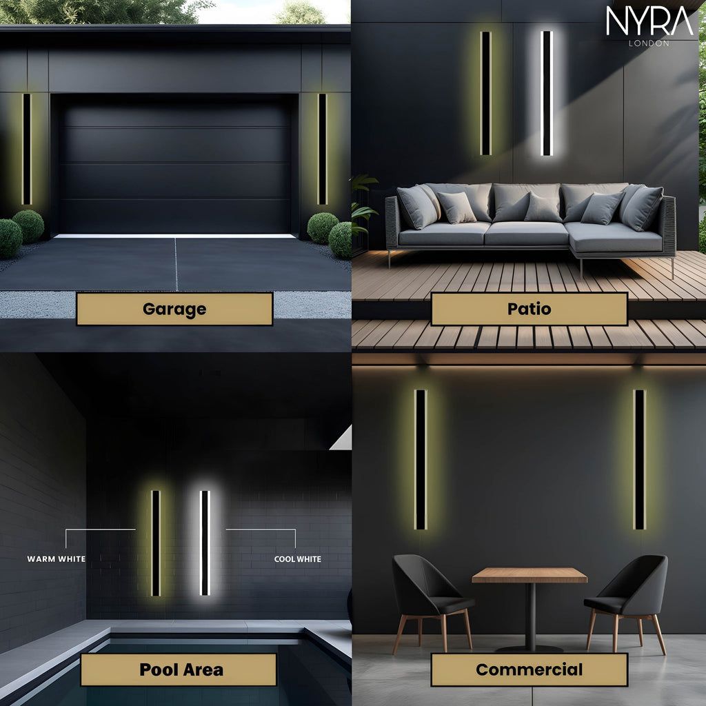 Astrae Long-Strip Outdoor LED Wall Light in Aluminum for Homes and Businesses | Temsk