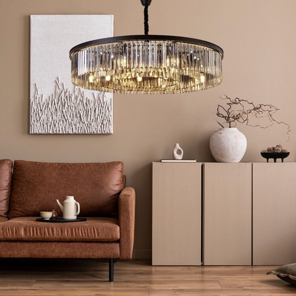 Lyrae Grey Crystal Chandelier for Elegant Living Rooms | Temsk