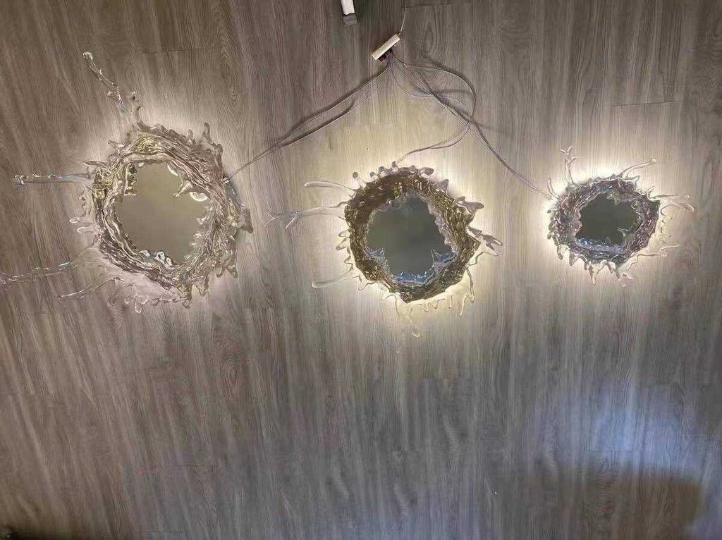 Water Splash LED Mirror with Warm Glow and Waterproof Resin | Temsk
