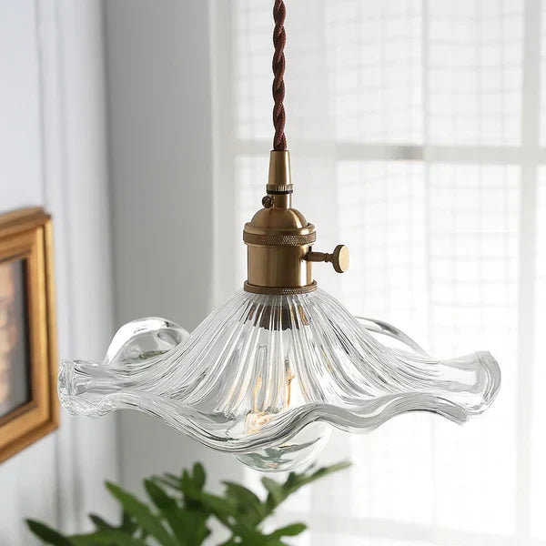 Art Deco Scalloped Glass Ceiling Light Fixture For Home Interiors | Temsk