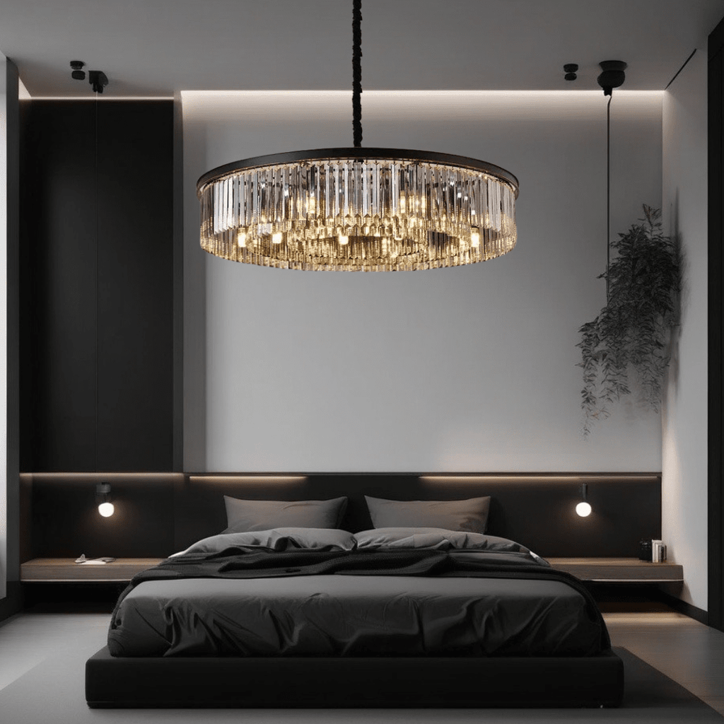 Lyrae Grey Crystal Chandelier for Elegant Living Rooms | Temsk