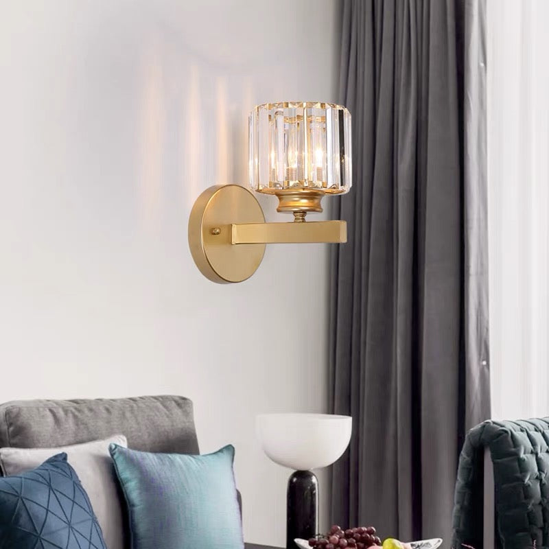 Kristall-Wandleuchte mit Glas- und Eisenfinish | Temsk