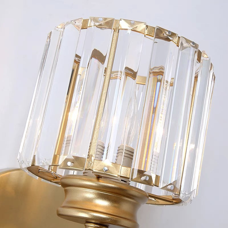 Kristall-Wandleuchte mit Glas- und Eisenfinish | Temsk