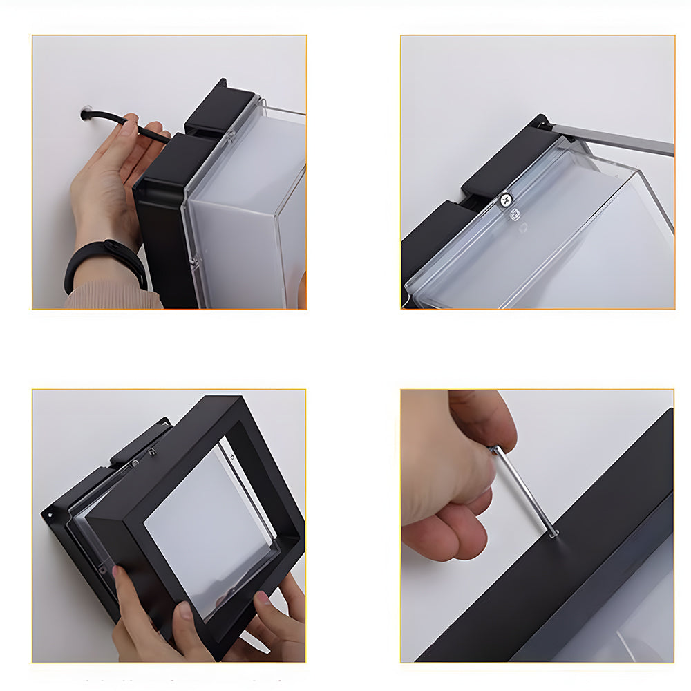 IP68 wasserdichte Außenleuchte mit Aufbaumontage in schwarzem Aluminium | Temsk