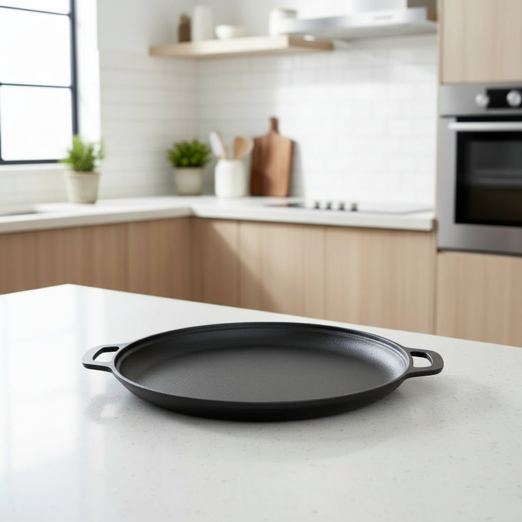 GrillForge Nonstick Cast Iron Griddle Pan With Balanced Double Handles | Temsk