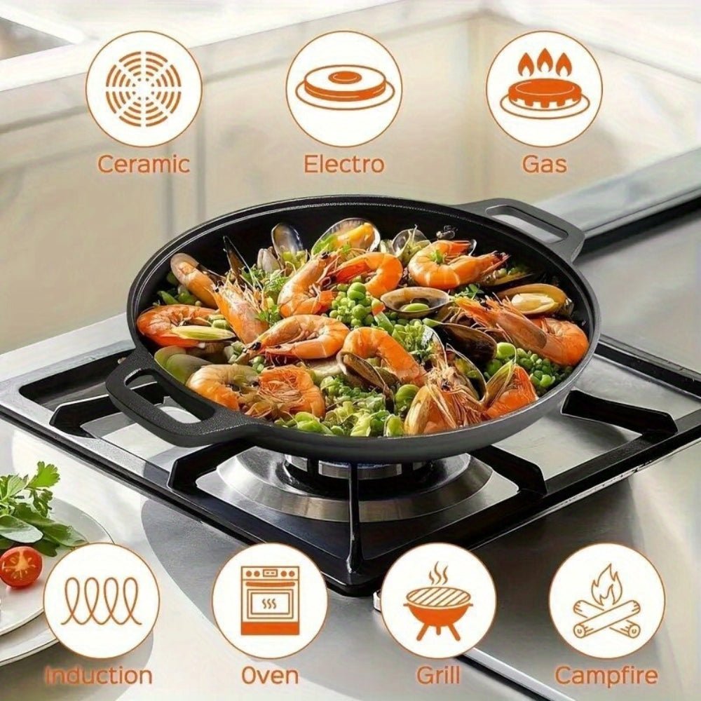 GrillForge Nonstick Cast Iron Griddle Pan With Balanced Double Handles | Temsk