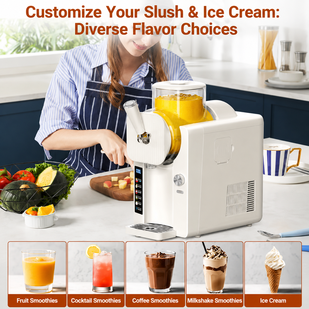 Zwei-in-eins-Maschine für gefrorene Leckereien für Slush und Eiscreme | Temsk