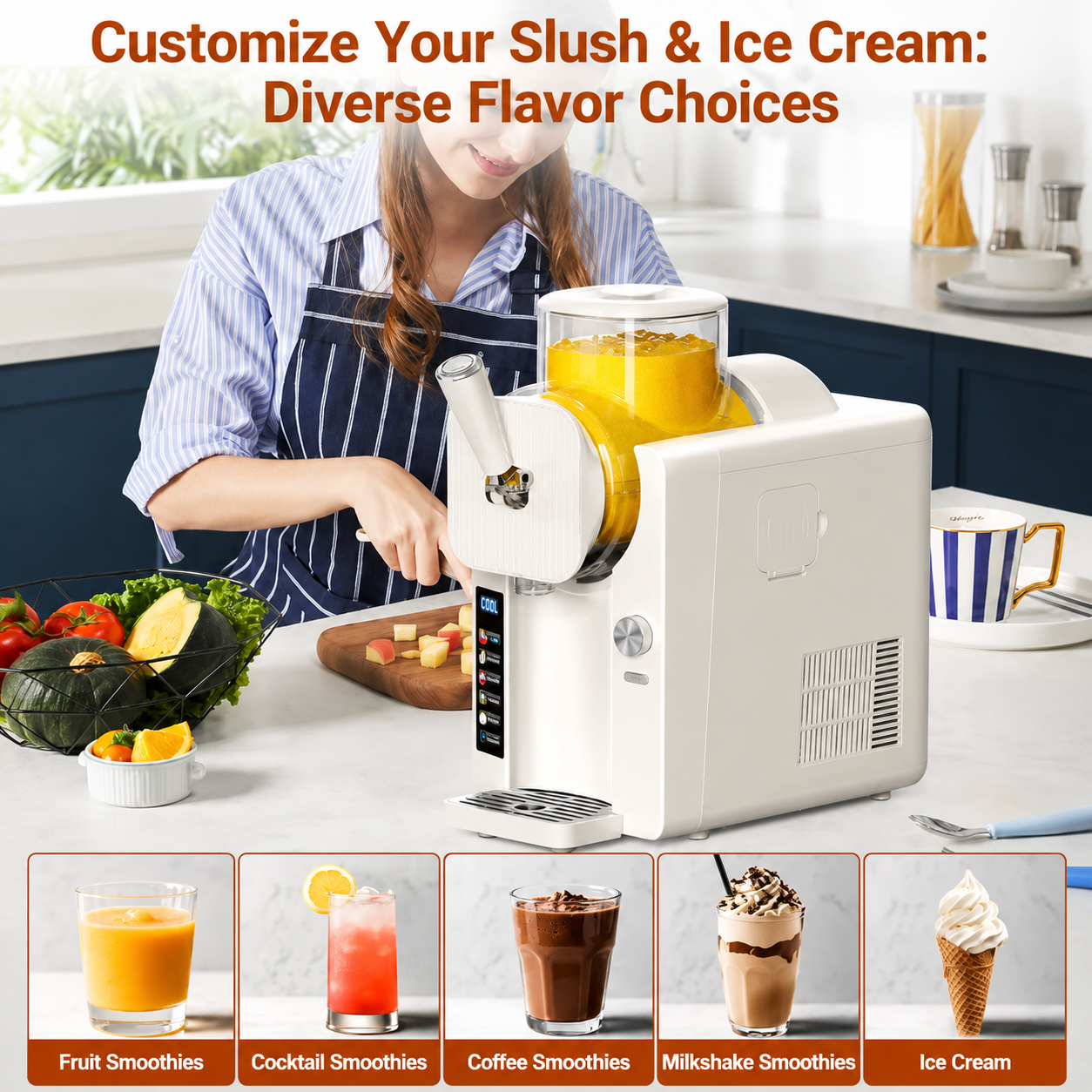 Zwei-in-eins-Maschine für gefrorene Leckereien für Slush und Eiscreme | Temsk