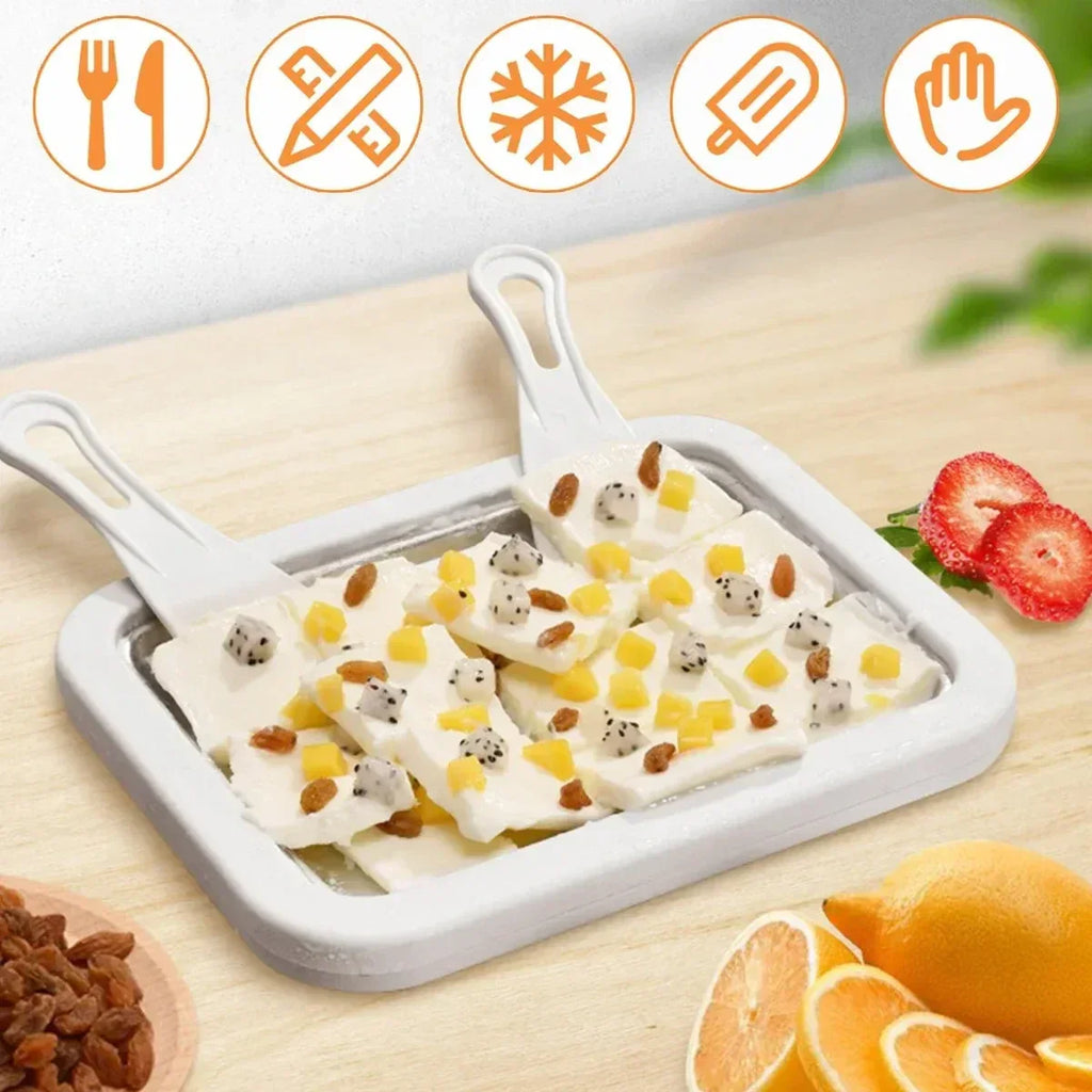 Eiscreme-Pfanne für gerollte Desserts und Gelato zu Hause | Temsk