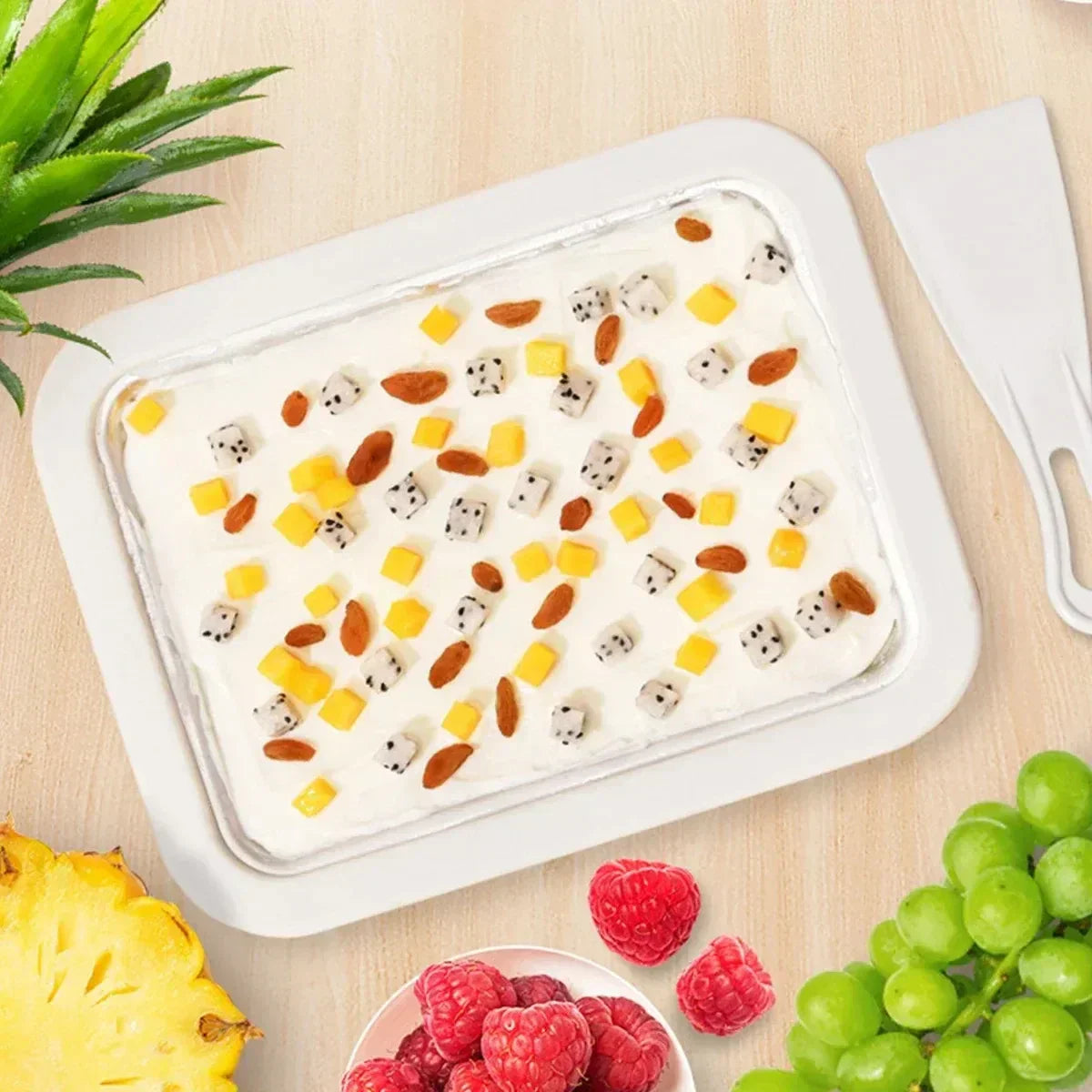 Eiscreme-Pfanne für gerollte Desserts und Gelato zu Hause | Temsk