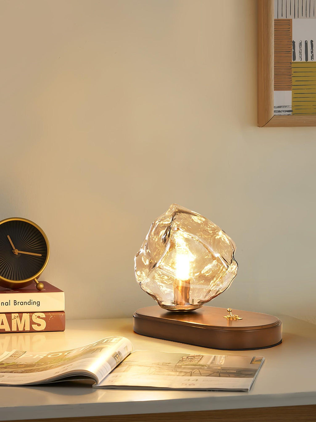 Stolní lampa Glacierstone z ledového kamene pro dekoraci obývacího pokoje | Temsk