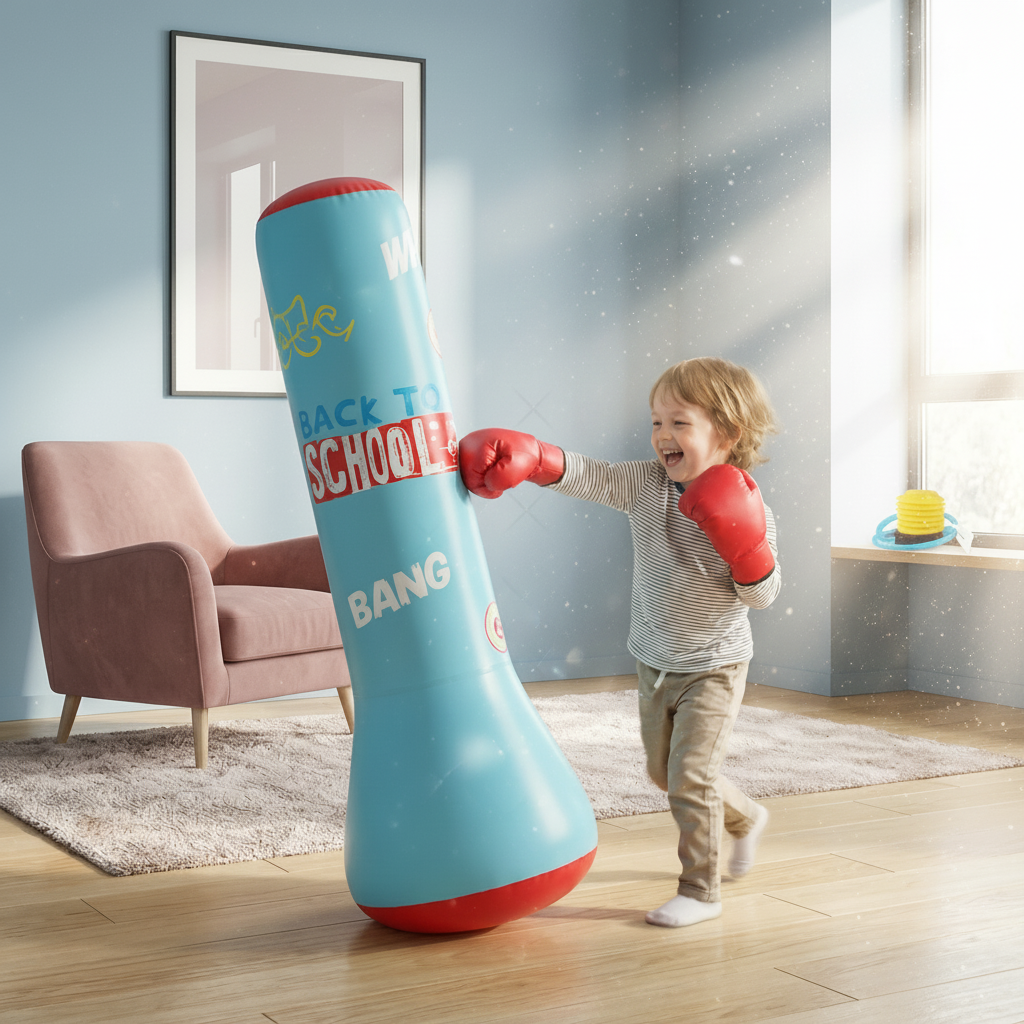 Aufblasbarer Boxsack für Kinder mit Wasserbasis für aktives Spielen drinnen und draußen | Temsk