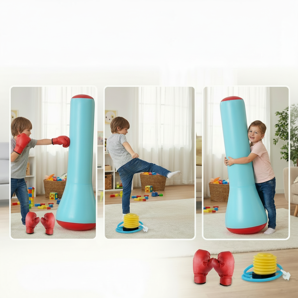 Aufblasbarer Boxsack für Kinder mit Wasserbasis für aktives Spielen drinnen und draußen | Temsk