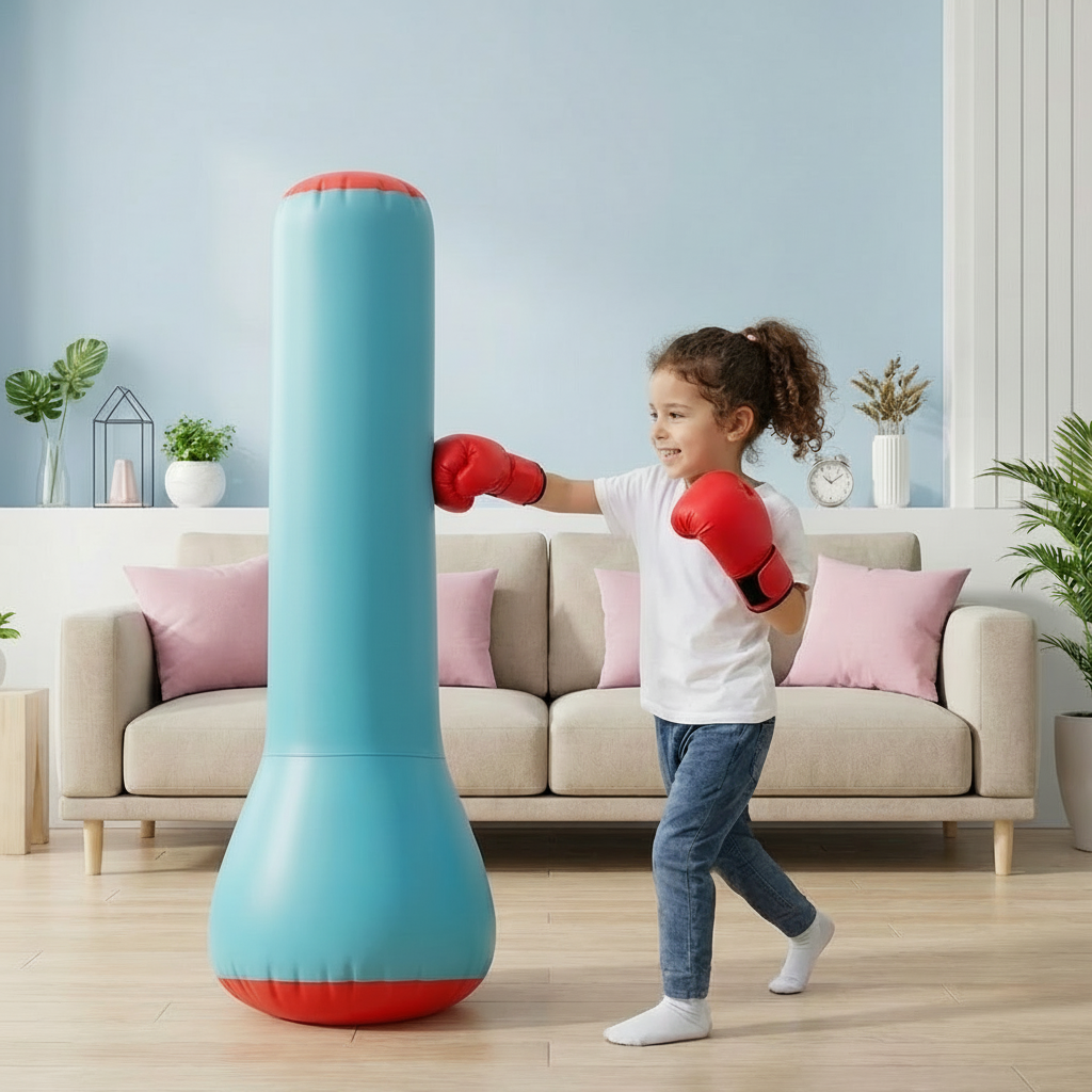 Aufblasbarer Boxsack für Kinder mit Wasserbasis für aktives Spielen drinnen und draußen | Temsk