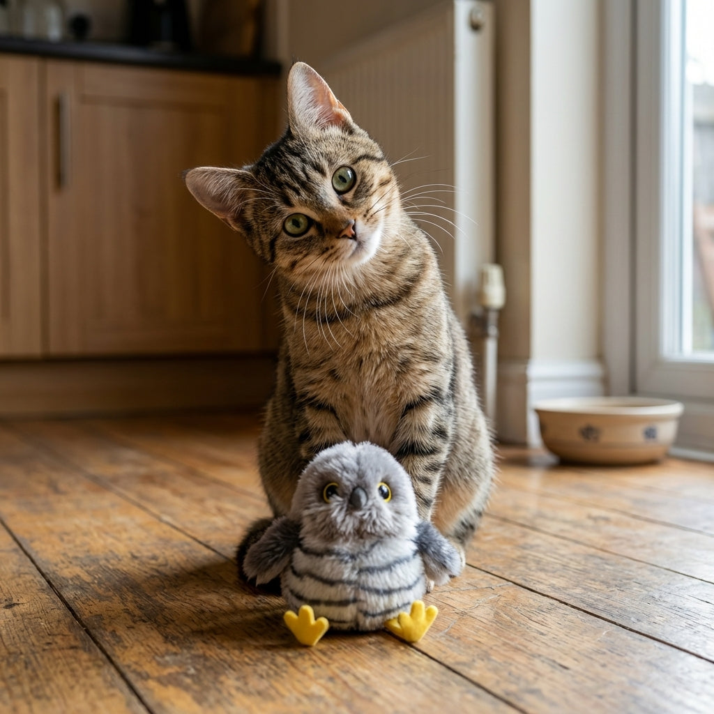 Interactive Flapping-Wing Bird Cat Toy USB-C Rechargeable (Cuckoo, Marsh Tit, Parrot) | Temsk