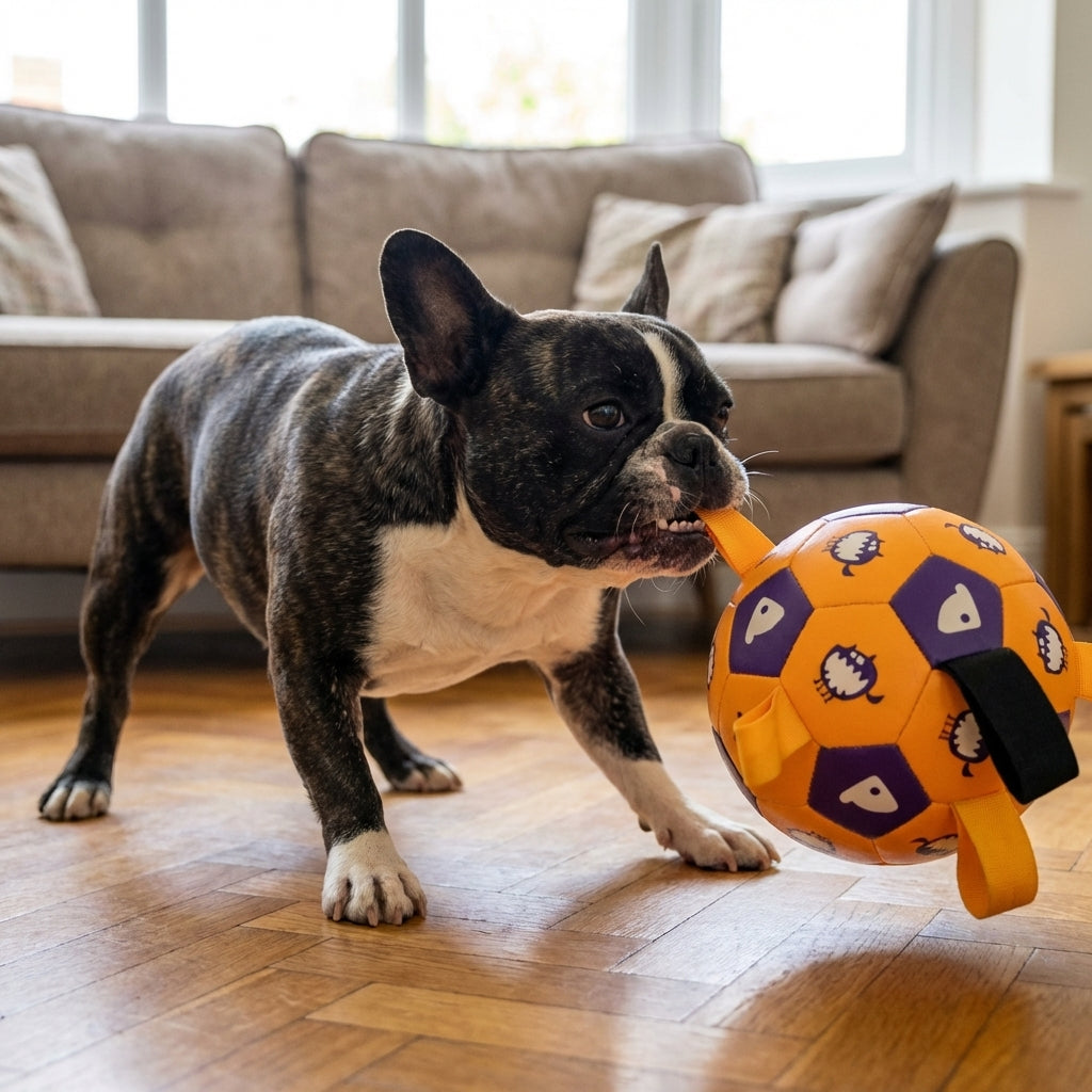 Interactive Dog Ball With Pull Straps, Fetch And Tug Toy, 15cm And 19cm | Temsk