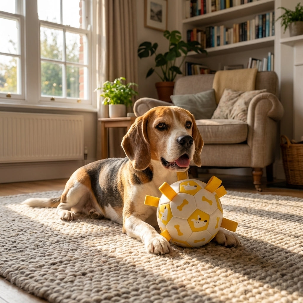 Interactive Dog Ball With Pull Straps, Fetch And Tug Toy, 15cm And 19cm | Temsk