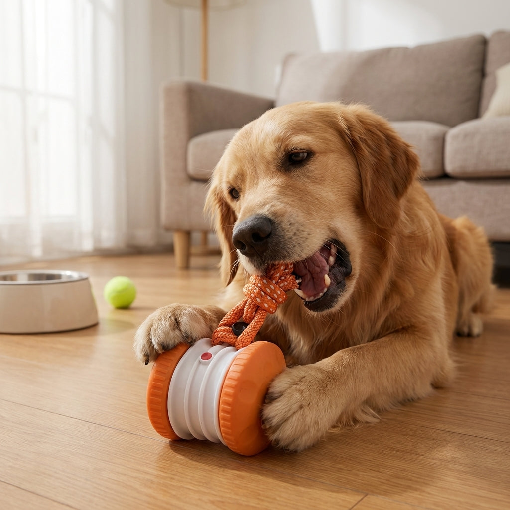 Interactive Dog Ball With Tug Rope Self-Moving Motion Toy For Solo Play | Temsk