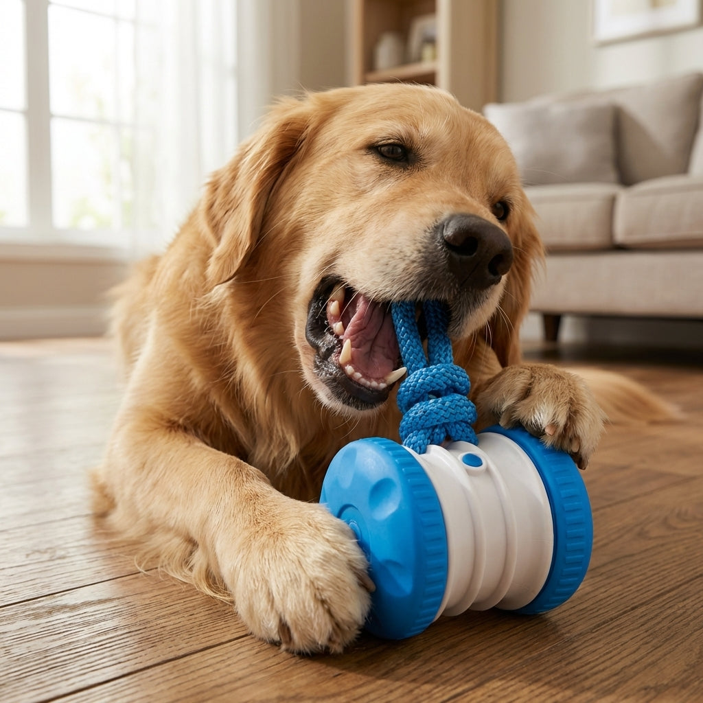 Interactive Dog Ball With Tug Rope Self-Moving Motion Toy For Solo Play | Temsk