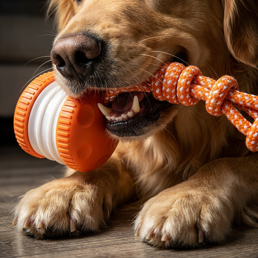 Interactive Dog Ball With Tug Rope Self-Moving Motion Toy For Solo Play | Temsk