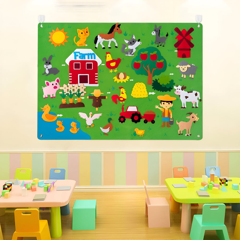 Interaktives Filz-Wandbild für Kinder zum Lernen und zur Kreativität | Temsk