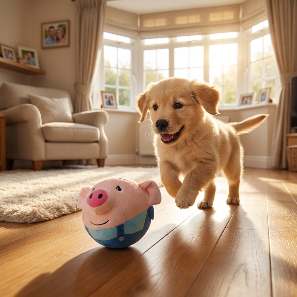 Motion Activated Plush Dog Toy With USB Rechargeable Battery, 15 Cm | Temsk