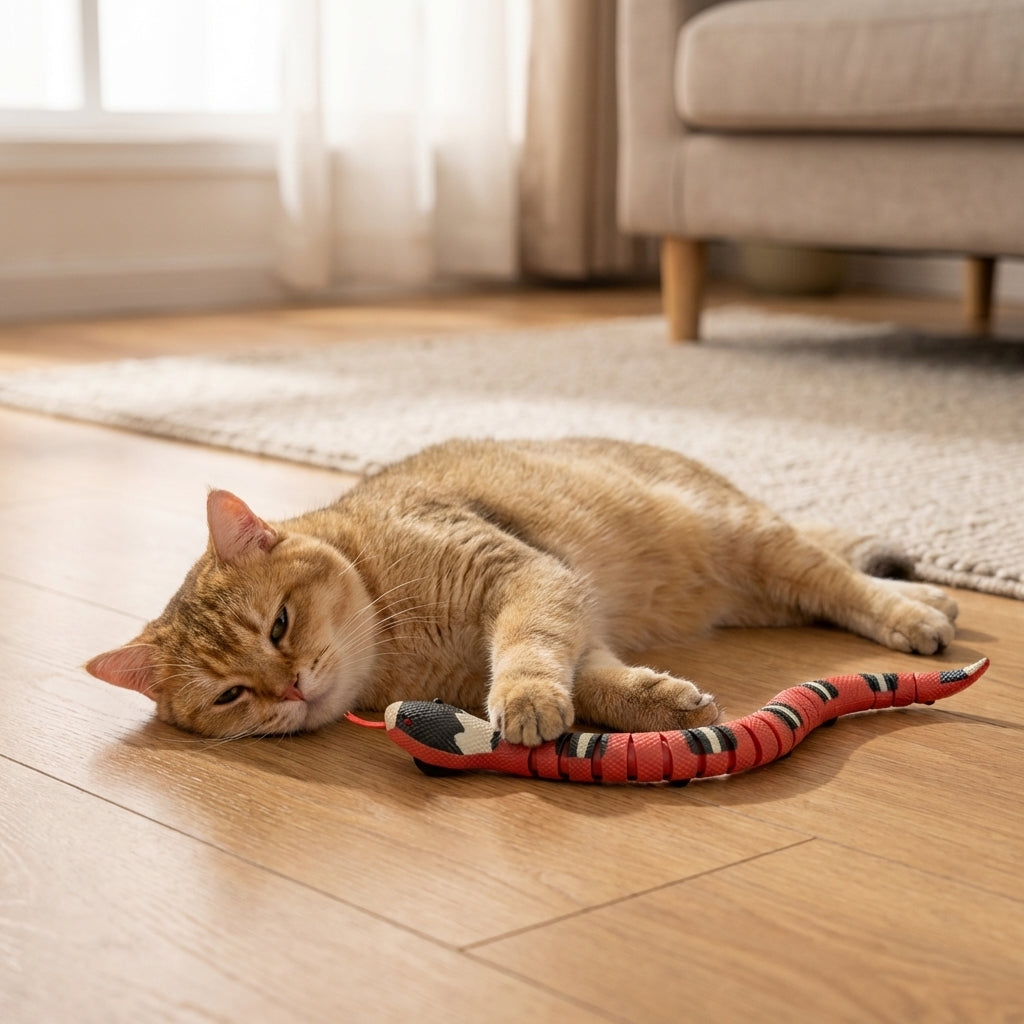 Elektrisches interaktives Schlangenspielzeug für Katzen mit Bewegungsaktivierung | Temsk