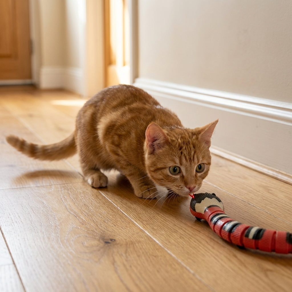 Elektrisches interaktives Schlangenspielzeug für Katzen mit Bewegungsaktivierung | Temsk